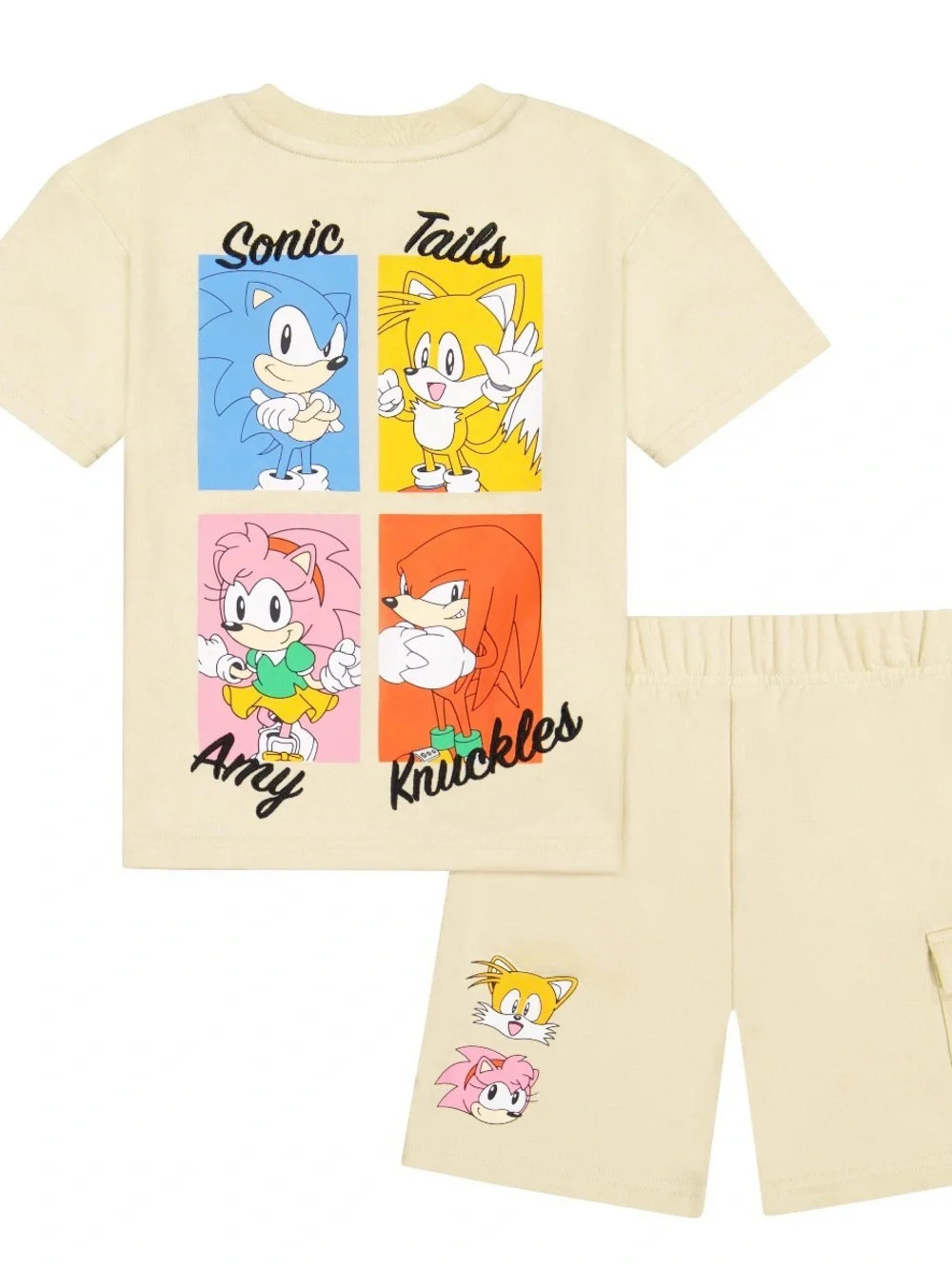 NWT Sonic the Hedgehog Cream French Terry Short Set Size 4T